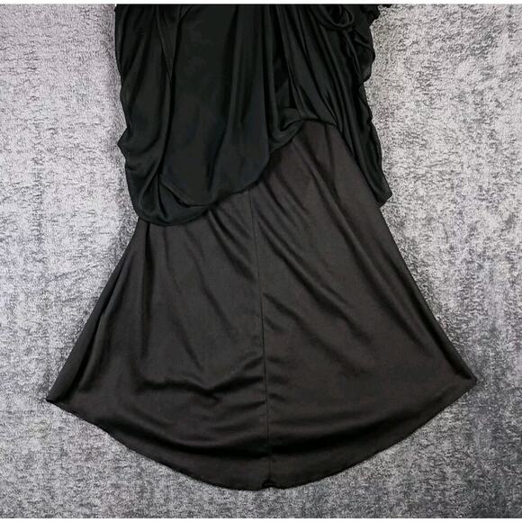 Trixxi Black Halter Cocktail Dress Size Small Handkerchief Hem Empire Waist LBD - Picture 10 of 14